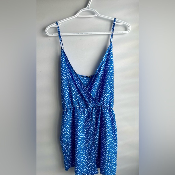 💖(2 for $15)💖 Blue and White Polka Dot One Piece Romper - Picture 7 of 8